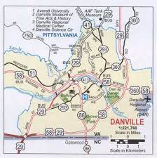 Danville Va On Map Danville Va Roads Map