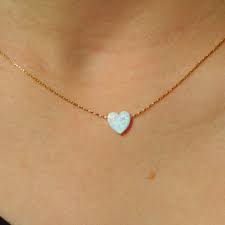 Opal Necklace Small 8mm White Heart Opal Pendant Women Opal Etsy Opal Necklace Opal Jewelry Opal Pendants