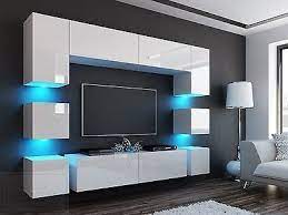 Alibaba.com offers 82,580 modern design led products. Ebay Angebot Neuheit Wohnwand Quadro 228 Weiss Hochglanz Led Beleuchtung Mirage Orion Projectihr Quickbera Modern Living Room Wall Modern Tv Room Tv Room Design