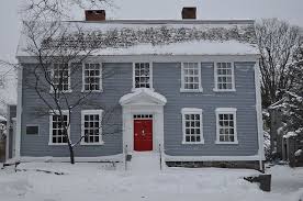 Dutch colonies in new york and new jersey existed for a relatively short time in 1600s, but dutch colonists. Blue House With Red Door Colonial House Exteriors House Exterior Blue Red Door House