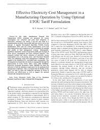 Universiti teknologi mara (uitm) 40450 shah alam, selangor darul ehsan malaysia. Pdf 2019 Effective Electricity Cost Management In A Manufacturing Operation By Using Optimal Etou Tariff Formulation