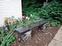 The area the play equipment takes is about a 1/5 of our garden. Diy Garden Bench Learn To Work With Stone By Building This Bench