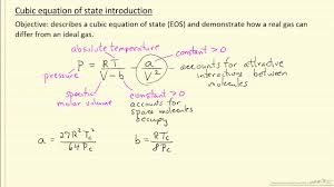 Cubic Equation Of State Introduction Youtube