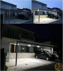 diy カーポートにled照明を取付る わずか 20 000でこの完成度 我流 夢の節約my home マイホーム 外観 ガレージ 照明 カーポートのデザイン