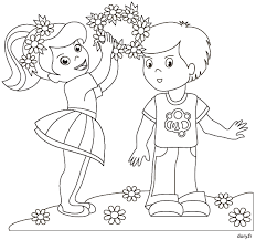 Cute boy et fille isolée sur fond blanc. Dessin A Imprimer Fille Et Garcon Frises Vous Pouvez Imprimer Votre Coloriage Fille Et Garcon En Automne Grace Au Bouton D Impression A Droite Ou En Bas De L Image Ou Bien