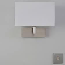 Wollstone Fabric Shade White Single Wall Light Departments Diy At B Q Fabric Shades Wall Lights Wall Lights Diy