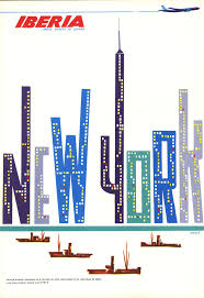 Iberia New York Vintage Airline Posters Travel Posters Vintage Travel Posters