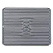 The product has raised ridges which are uniquely designed like channels that allows efficient and easy ventilation for drying the dishes hygienically. Oxo Silicone Dish Drying Mat Gray Large Target