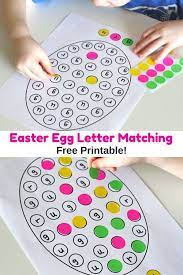Grab the free worksheet for this easter activity for preschoolers! Easter Egg Letter Matching Printable Easter School Easter Preschool Alphabet Activities
