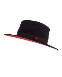 Keith And James Men S Queen Red Brim Wool Fedora Hat Black Wool Fedora Hat Hats For Men Wool Fedora