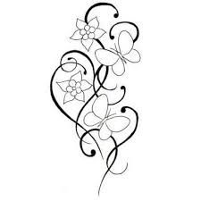 Black And White Simple Simple Floral Design Butterfly Clipart Butterfly Flowers Simple Flower Tattoo Free Tattoo Designs Butterfly Tattoo