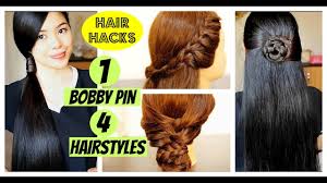 Bobby pin hacks and easy hairstyle ideas: Bobby Pin Hair Hacks 4 Spring Summer Hairstyles Using Only One Hair Pin Beautyklove Youtube