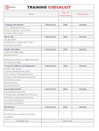 Training Checklist Template Employee Training Checklist Template For Excel Word Employee Training Checklist Template Safety Training