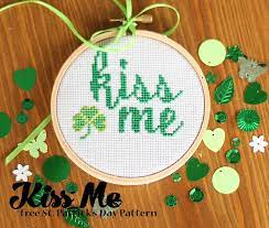 Patrick's day people that you can stitch together or separately. Kiss Me Free Saint Patrick S Day Cross Stitch Pattern Catholic Sprouts