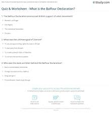 Quiz Worksheet What Is The Balfour Declaration Study Com