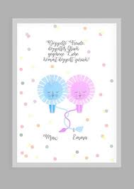 Kinderbild Kinderposter Geschenk Taufe Geschenk Geburt Zwillinge Geschenk Geschwister Cards Hand Lettering Kids