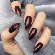 Summer Acrylic Red And Black Nail Designs Gelnails Nails Nailart Red Black Matte Stiletto Nails Black Stiletto Nails Stiletto Nail Art