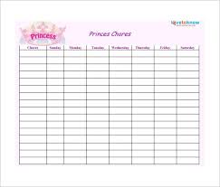 30 Weekly Chore Chart Templates Doc Excel Free