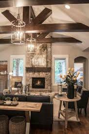 Beloved for their striking look that ranges from rustic to modern, here are some of our favourite the cathedral ceiling in the 'great room' of this cosy country farmhouse with modern interiors pairs a tonal mix of stone, timber, black and white. Pin By Kasie Burgess On Home Transitional Living Rooms Transitional Living Room Design Transitional Living