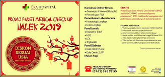 Berisi daftar harga paket medical check up di rs mrccc siloam semanggi semakin mahal harganya, semakin banyak test yang dijalani. Eka Hospital Hadirkan Paket Medical Check Up Diskon Sesuai Usia
