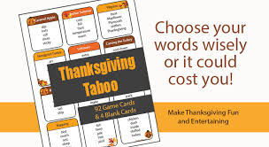 Each one is beautifully presented and ready to use. Thanksgiving Taboo 92 Printable Game Cards