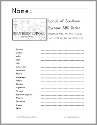 Europe countries list alphabetically and geography, europe countries , how many number of european countries? Southern European Countries In Abc Order Worksheet Student Handouts