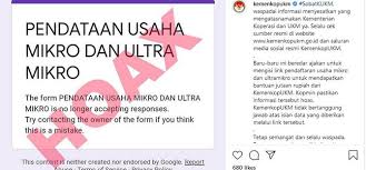Assalamualaikum, apakabar teman teman semua, kali ini saya membagikan informasi 8 penyebab bantuan umkm 1,2 juta pnm mekar hangus. Cek Fakta Hoaks Link Pendaftaran Mikro Dan Ultramikro Untuk Mendapatkan Bantuan Merdeka Com