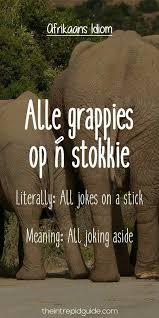 Alle Grappies Op N Stokkie Afrikaans Idioms Afrikaanse Quotes