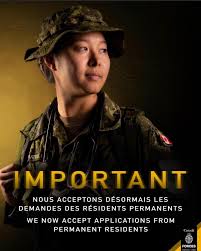 Important announcement: Permanent residents can now apply to join the Forces  armées canadiennes // Important announcement : Permanent residents are  welcome to apply now to join the Canadian Armed Forces