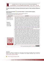 Contoh soal tes karyawan muhammadiyah. Pdf Problem Solving Ability Of Primary School Teachers Based On Polya S Method In Mataram City