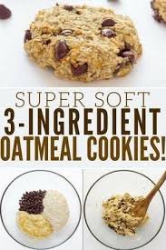 3 Ingredient Banana Oatmeal Cookies Healthy Diet Dessert Banana Oatmeal Cookies Oatmeal Cookie Recipes Healthy Cookies