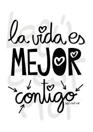 Life Is Better With You Spanish Instant Download Positive Message Good Attitude Positive Text Frases Bonitas Frases Para Vinilos Carteles De Amor