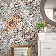 bungalow rose noriega removable vintage bouquet flowers 8 33 l x 25 w peel and stick wallpaper roll reviews wayfair bungalow rose
