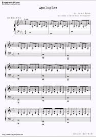 Easy Verson Of Apologize By One Republic One Republic Easy Piano Sheet Music Sheet Music