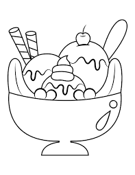 Download and print free ice cream sundae coloring pages. Printable Ice Cream Sundae Coloring Page