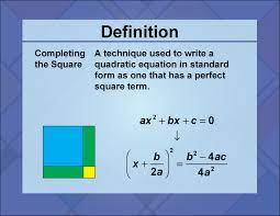 Step 3 complete the square on the left side of the equation and balance this by adding the same number to the right side of the equation Definition Quadratics Concepts Completing The Square Media4math