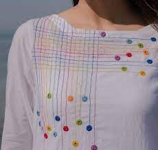 Beautiful Detailing With Mirrors And Stitching Line Embroidery Kurti Embroidery Design Embroidery Designs Fashion Embroidery Fashion
