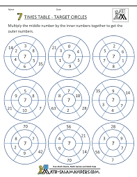Times Tables For Kids 7 Times Table Circles 1 Multiplication Worksheets Fun Math Worksheets Math Multiplication