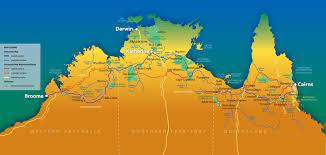 Darwin To Cairns Road Trip Map Map Of Map From Cairns To Darwin Australia
