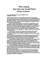 Jane Eyre And Animal Farm Abuse Of Power Gcse English Marked By Teachers Com