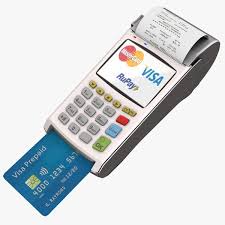 The credit card can be swiped or inserted in the swiping machine. 3d Model Pos Payment Terminal