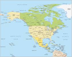 North America Map - Countries and Cities - GIS Geography