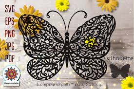 Download Butterfly Zentangle Svg Vector Papercut Template Mandala 818911 Cut Files Design Bundles PSD Mockup Templates
