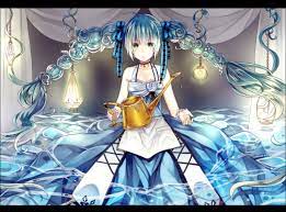 Amayu Oxo0101 Blue Hair Bow Braids Dress Green Eyes Hatsune Miku Long Hair Vocaloid Water Konachan Net Blue Hair Bows Bow Braid Hatsune Miku