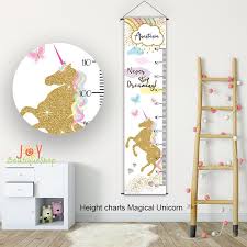 Magical Unicorn Growth Chart Height Chart Girl Personalized Etsy Growth Chart Height Chart Kids Kids Growth Chart