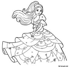 Print Out Barbie Beautiful Dress Coloring Pages