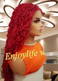 Red Hot Human Hair Water Wave HD Lace Fr