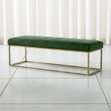 Check spelling or type a new query. Channel Dark Green Velvet Bench With Brass Base Reviews Crate And Barrel