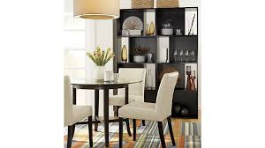Halo Ebony Round Dining Table With 60 Glass Top Reviews Crate And Barrel Leather Dining Chairs Leather Side Chair Dining Chairs