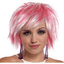 Punky Pixie Wig White Hot Pink Pixie Wig Pink Wig Short Dyed Hair